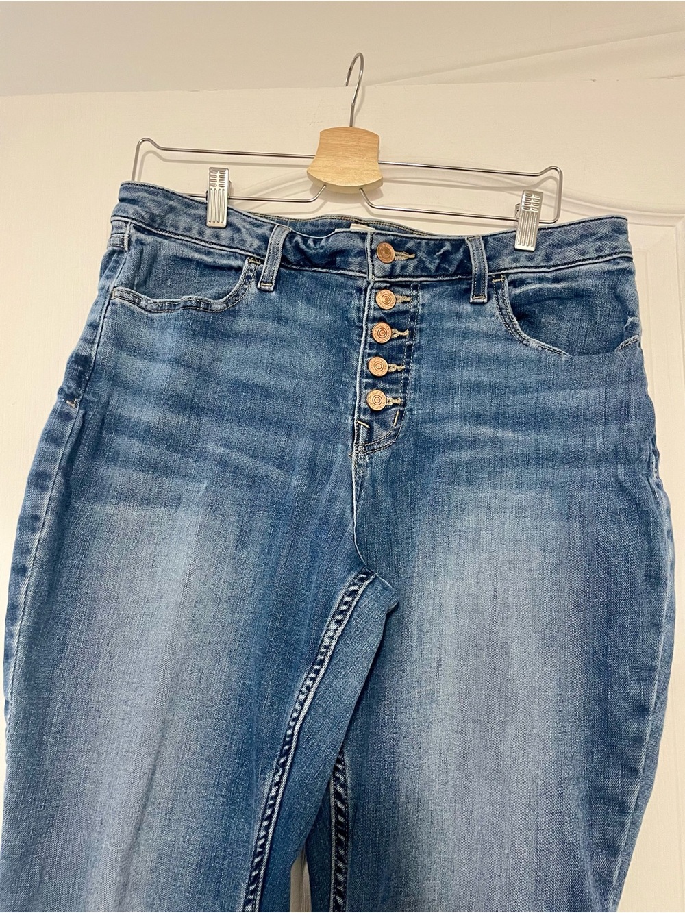 Maurices High-Rise Button-Fly Blue Jeans